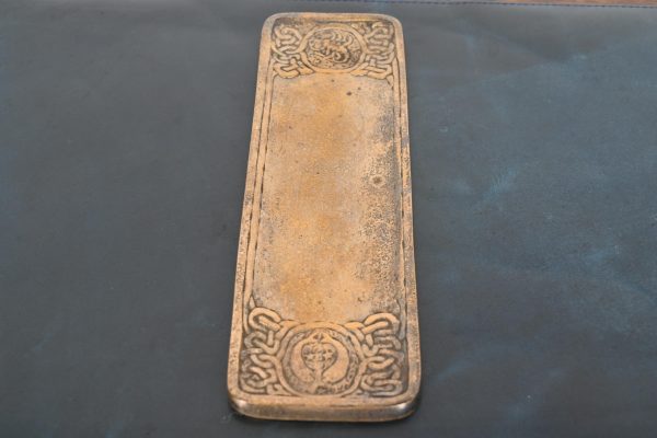 Tiffany Studios New York Zodiac Pattern Bronze Doré Pen Tray - Image 6