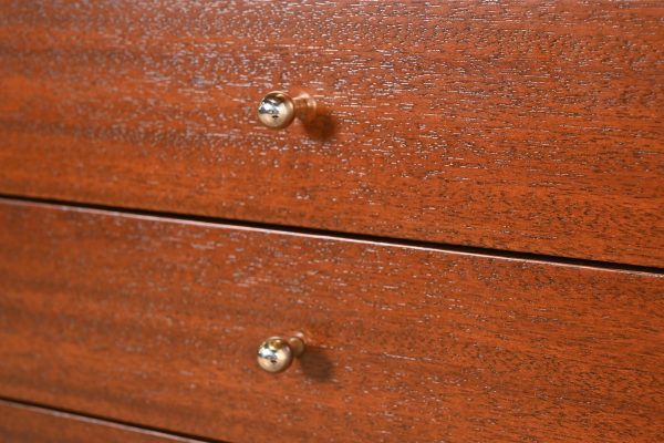 Paul McCobb Connoisseur Collection Mahogany and Brass Lift Top Bar Cabinet, Newly Refinished - Image 5