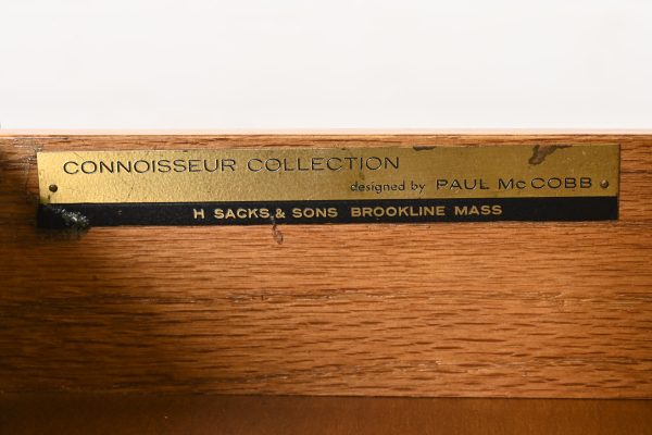 Paul McCobb Connoisseur Collection Mahogany and Brass Lift Top Bar Cabinet, Newly Refinished - Image 9