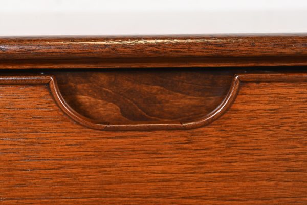 Henredon Mid-Century Modern Sculpted Walnut Nightstands, Newly Refinished - Image 6