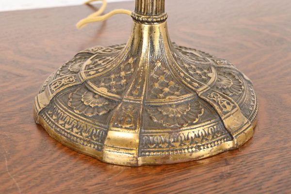 Antique Art Nouveau Slag Glass Table Lamp in the Manner of Handel, Circa 1920s - Image 9