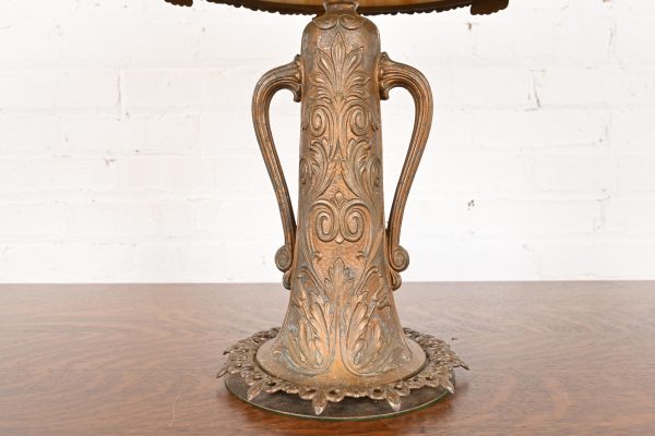 Antique Art Nouveau Slag Glass Table Lamp in the Manner of Handel, Circa 1920s - Image 9