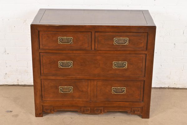 Michael Taylor for Baker Furniture Hollywood Regency Chinoiserie Carved Walnut Dresser Chest, Circa 1970s - Image 2