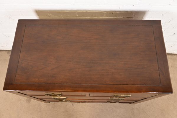 Michael Taylor for Baker Furniture Hollywood Regency Chinoiserie Carved Walnut Dresser Chest, Circa 1970s - Image 9