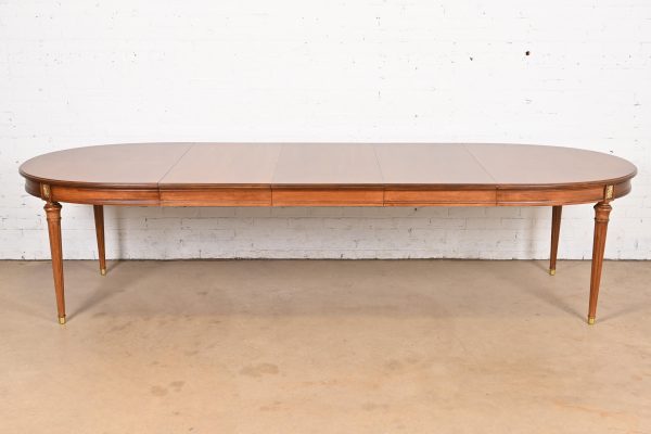 Henredon French Regency Louis XVI Cherry Wood Extension Dining Table, Newly Refinished - Image 2