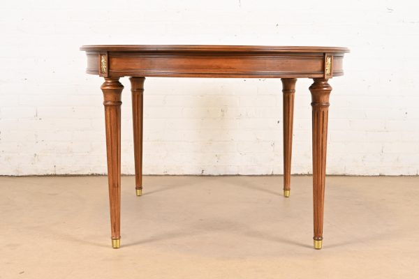 Henredon French Regency Louis XVI Cherry Wood Extension Dining Table, Newly Refinished - Image 10