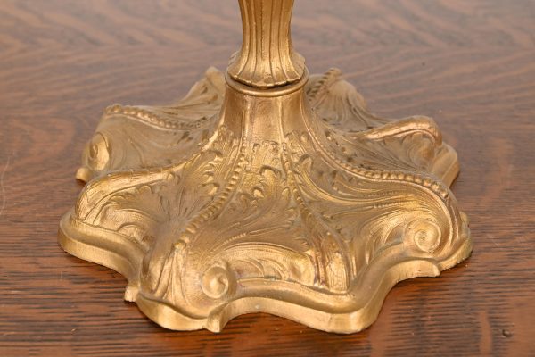 Antique Art Nouveau Slag Glass Table Lamp in the Manner of Handel, Circa 1910 - Image 7