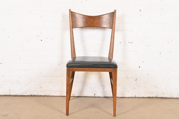 Paul McCobb for Calvin Furniture Mid-Century Modern Sculpted Walnut Dining Chair or Side Chair, 1950s - Image 3