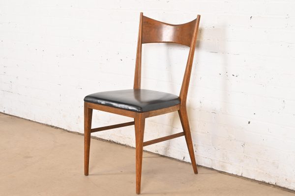 Paul McCobb for Calvin Furniture Mid-Century Modern Sculpted Walnut Dining Chair or Side Chair, 1950s
