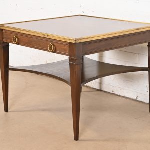 Baker Furniture French Regency Louis XVI Burled Walnut and Brass Tea Table or Occasional Side Table