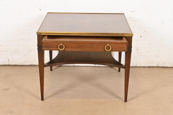 Baker Furniture French Regency Louis XVI Burled Walnut and Brass Tea Table or Occasional Side Table - Image 5