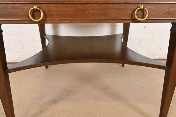 Baker Furniture French Regency Louis XVI Burled Walnut and Brass Tea Table or Occasional Side Table - Image 8