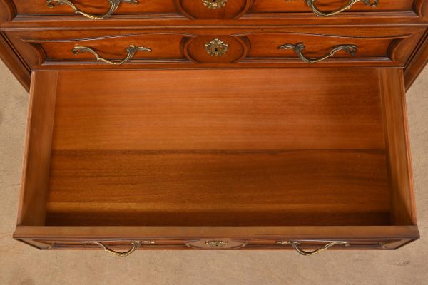 Henredon French Provincial Louis XV Carved Walnut Chest of Drawers, Circa 1960s - Image 6