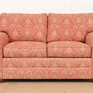 Ethan Allen Contemporary Paisley Upholstered Loveseat