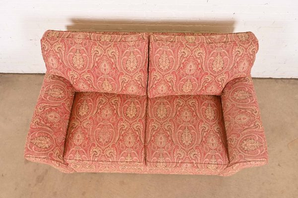Ethan Allen Contemporary Paisley Upholstered Loveseat - Image 5