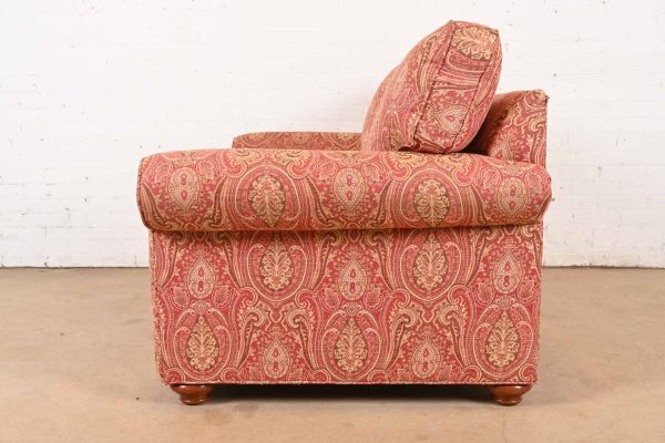 Ethan Allen Contemporary Paisley Upholstered Loveseat - Image 10