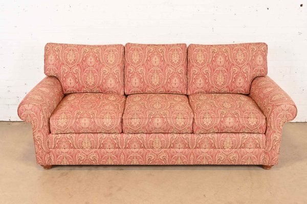 Ethan Allen Contemporary Paisley Upholstered Sofa - Image 2