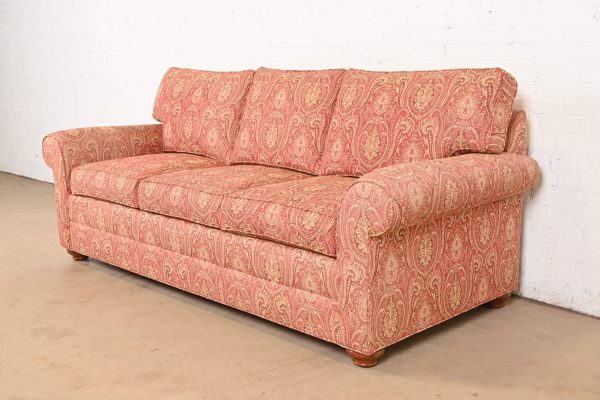 Ethan Allen Contemporary Paisley Upholstered Sofa - Image 3