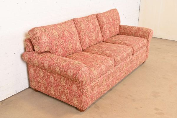 Ethan Allen Contemporary Paisley Upholstered Sofa - Image 4