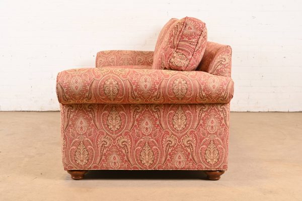 Ethan Allen Contemporary Paisley Upholstered Sofa - Image 9