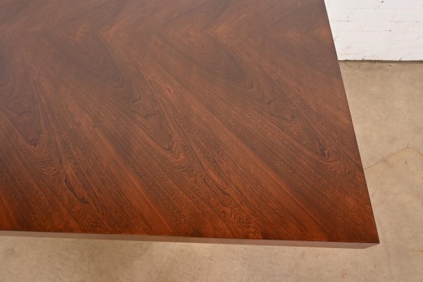 Milo Baughman for Thayer Coggin Mid-Century Modern Walnut and Chrome Dining Table, Newly Refinished - Image 7
