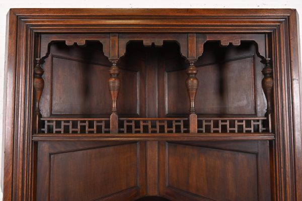 Signed Herter Brothers Eastlake Victorian Carved Mahogany Corner Cabinet, Circa 1890s - Image 4