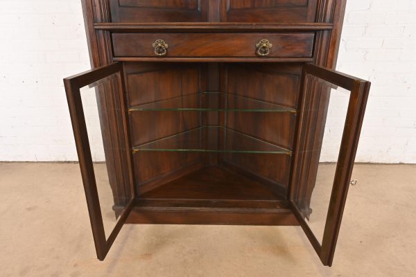 Signed Herter Brothers Eastlake Victorian Carved Mahogany Corner Cabinet, Circa 1890s - Image 5