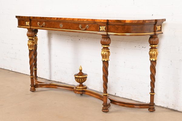 Karges French Regency Louis XVI Burled Walnut and Gold Gilt Console Table or Server - Image 3