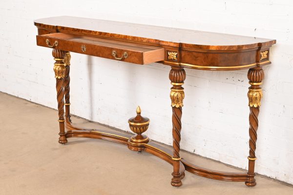 Karges French Regency Louis XVI Burled Walnut and Gold Gilt Console Table or Server - Image 5