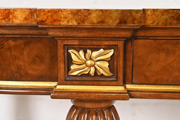 Karges French Regency Louis XVI Burled Walnut and Gold Gilt Console Table or Server - Image 7