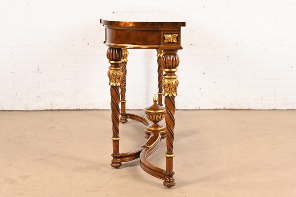 Karges French Regency Louis XVI Burled Walnut and Gold Gilt Console Table or Server - Image 10
