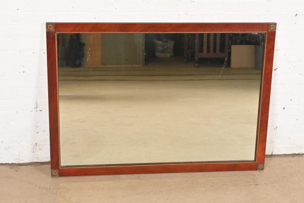 Grosfeld House Style Regency Mahogany and Giltwood Framed Large Wall Mirror, Circa 1940s