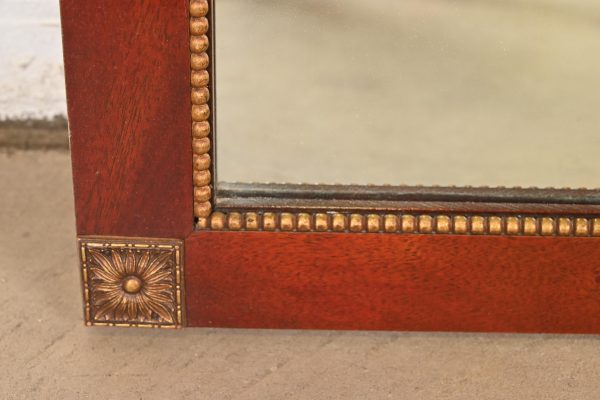 Grosfeld House Style Regency Mahogany and Giltwood Framed Large Wall Mirror, Circa 1940s - Image 4