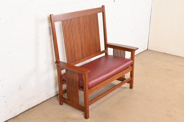 Stickley Mission Oak Arts & Crafts Spindle Bench or Settee - Image 4