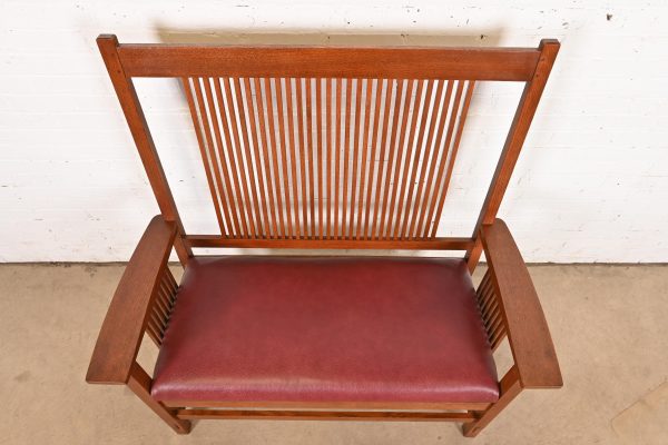 Stickley Mission Oak Arts & Crafts Spindle Bench or Settee - Image 5
