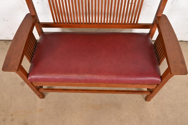 Stickley Mission Oak Arts & Crafts Spindle Bench or Settee - Image 8