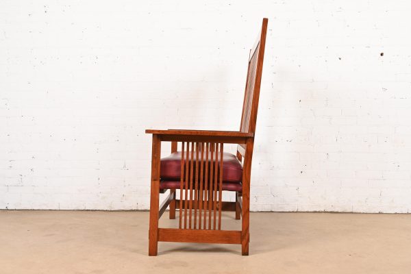Stickley Mission Oak Arts & Crafts Spindle Bench or Settee - Image 9