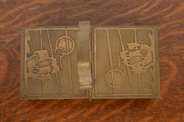 Silver Crest Arts & Crafts Nautical Bronze Humidor Cigar Box With Handle - Image 5