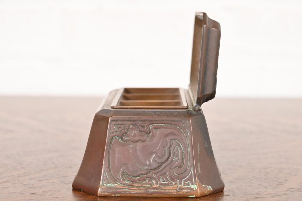 Tiffany Studios New York Chinese Pattern Bronze Stamp Box - Image 7