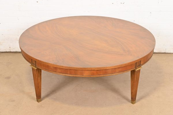 Baker Furniture French Regency Louis XVI Burled Walnut Coffee Table or Cocktail Table, Circa 1960s