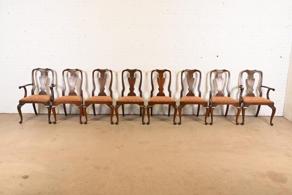 Henkel Harris Queen Anne Solid Mahogany Dining Chairs, Set of Eight - Image 3