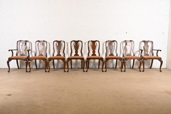 Henkel Harris Queen Anne Solid Mahogany Dining Chairs, Set of Eight - Image 2