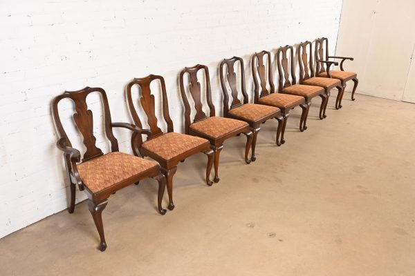 Henkel Harris Queen Anne Solid Mahogany Dining Chairs, Set of Eight - Image 4