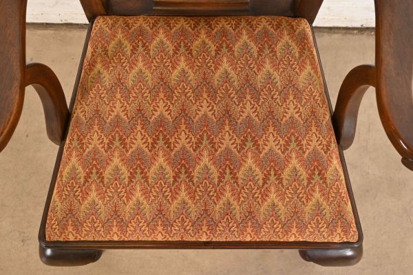 Henkel Harris Queen Anne Solid Mahogany Armchairs or Dining Chairs, Pair - Image 7