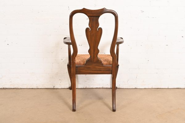Henkel Harris Queen Anne Solid Mahogany Armchairs or Dining Chairs, Pair - Image 8