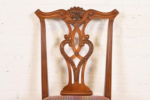 Henredon Chippendale Carved Mahogany Side Chairs or Dining Chairs, Pair - Image 6