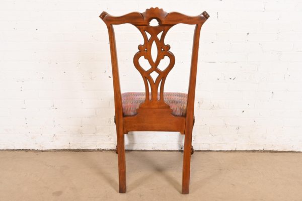 Henredon Chippendale Carved Mahogany Side Chairs or Dining Chairs, Pair - Image 9