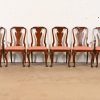 Baker Furniture Queen Anne Carved Mahogany Dining Chairs, Set of Six - Image 2