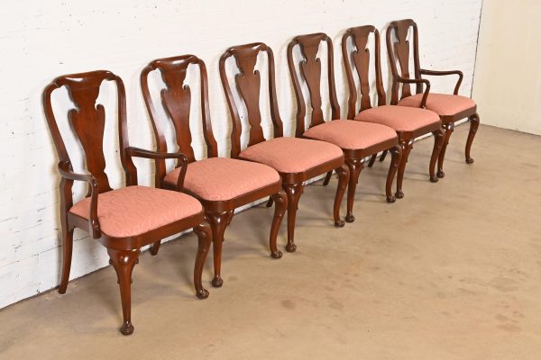 Baker Furniture Queen Anne Carved Mahogany Dining Chairs, Set of Six - Image 4