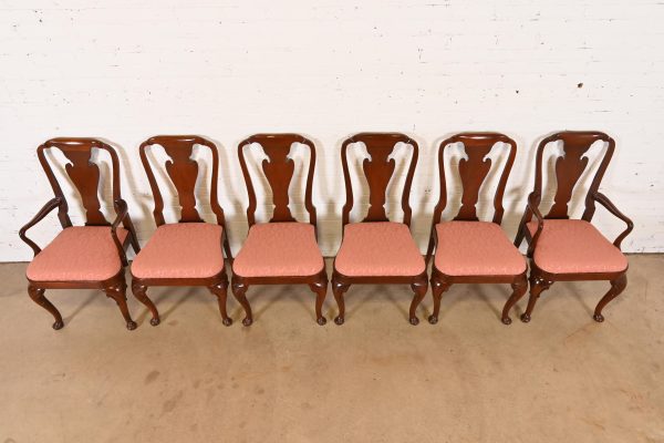 Baker Furniture Queen Anne Carved Mahogany Dining Chairs, Set of Six - Image 5